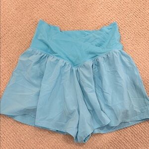 aerie Light Blue High-Waist Athletic Flow Shorts